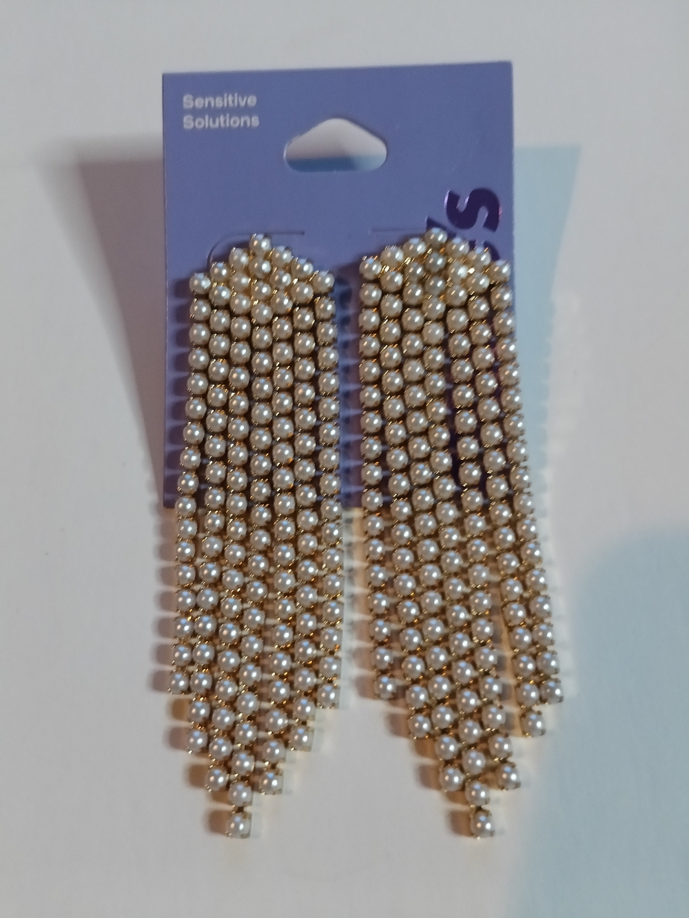 Claire's Gold-Tone Pearl Fringe Earrings